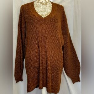 American Eagle Womens Oversized Dreamspun V-Neck Sweater Size Large